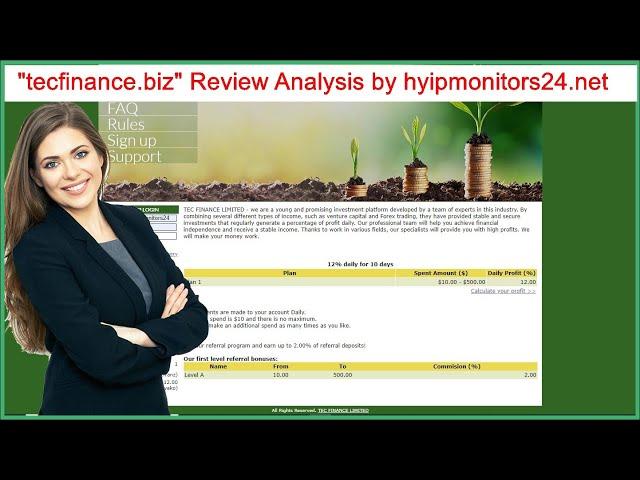 "tecfinance.biz" Review Analysis by hyipmonitors24.net