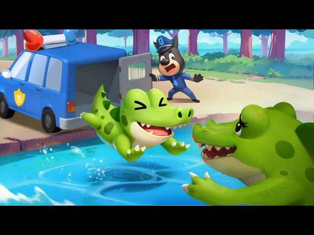 Return Little Crocodile Home | Safety Tips | Cartoons for Kids | Sheriff Labrador