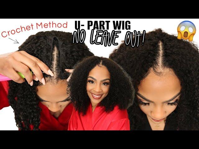 VIRAL CROCHET BRAID METHOD on a V Part WIGNO LEAVE OUT AT ALL!  *WOW* Hergivenhair