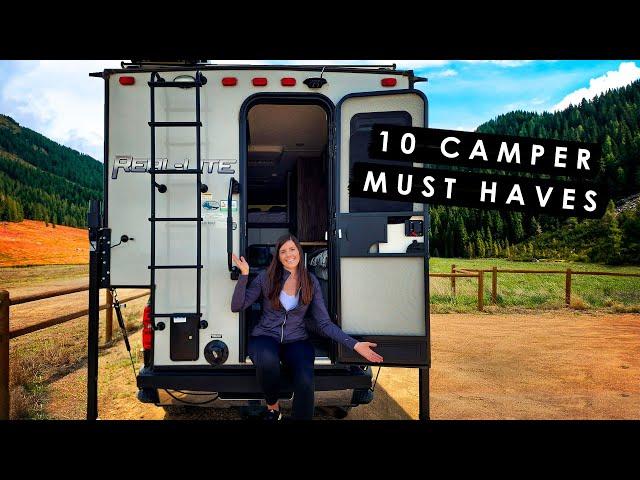 TOP 10 TRUCK CAMPER MUST HAVES | Favorite Camper Essentials