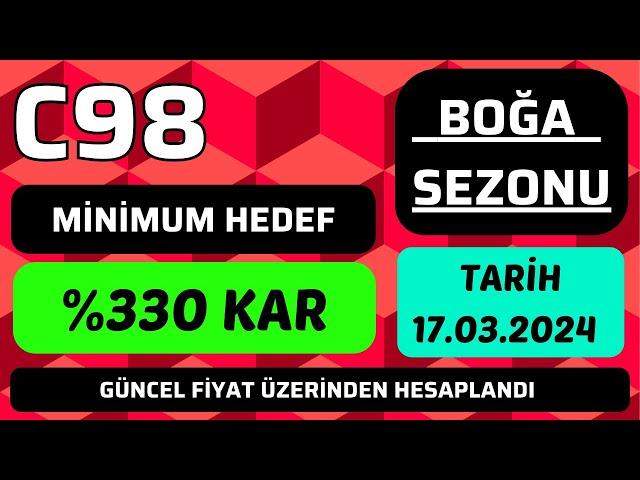 C98 COİN BOĞA SEZONU EN GARANTİ KAR HEDEFİ NERESİ OLABİLİR #bitcoin #boğasezonu #c98 #c98coin