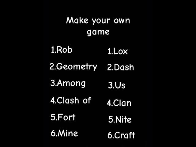 make your own games (pt 1)