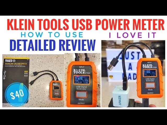 REVIEW Klein Tools ET920 USB Power Meter, USB-A and USB-C Digital Meter for Voltage