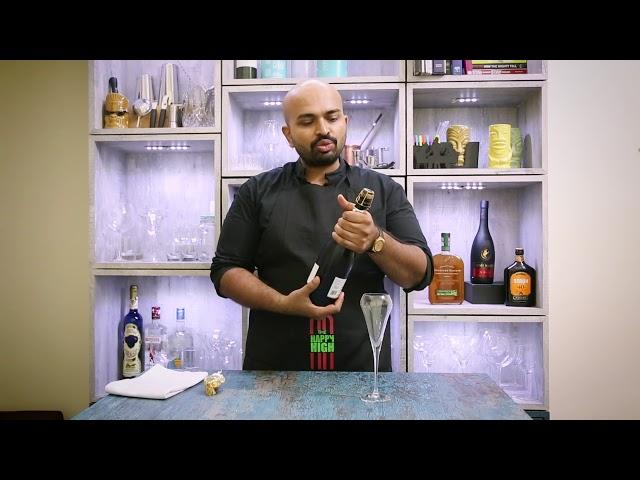 Opening a bottle of sparkling wine or Champagne, the Indian Sommelier explains