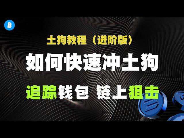 如何快速冲土狗项目？追踪链上聪明钱 链上狙击土狗项目 怎么买土狗币？（进阶版）