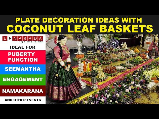 Plate decoration with coconut leaf basket | Puberty function | seemantha |  Engagement | Namakarana