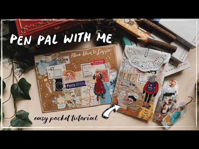 pen pal with me - travel theme for @lizziesletters  - easy pocket tutorial