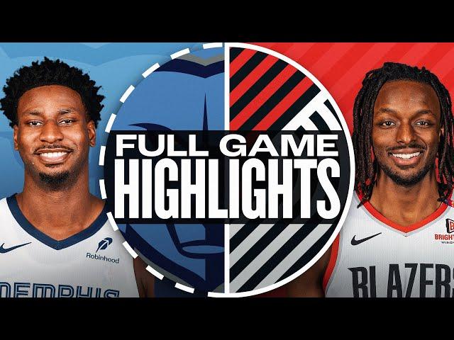 GRIZZLIES at TRAIL BLAZERS | FULL GAME HIGHLIGHTS | November 10, 2024