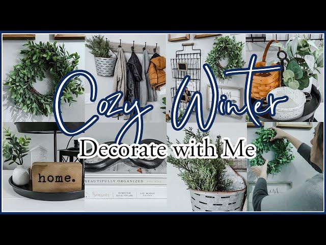  WINTER ENTRYWAY DECORATE WITH ME | FARMHOUSE DECOR IDEAS | AFTER CHRISTMAS DECORATING 2024