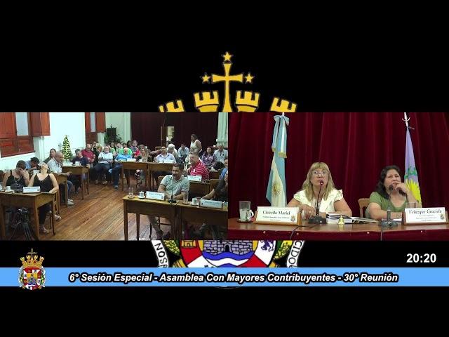 6° Sesión Especial - Asamblea Con Mayores Contribuyentes - 30° Reunión