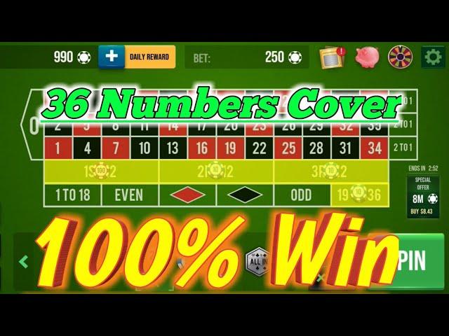 36 Numbers Cover 100% Win || Roulette Strategy To Win || Roulette Tricks