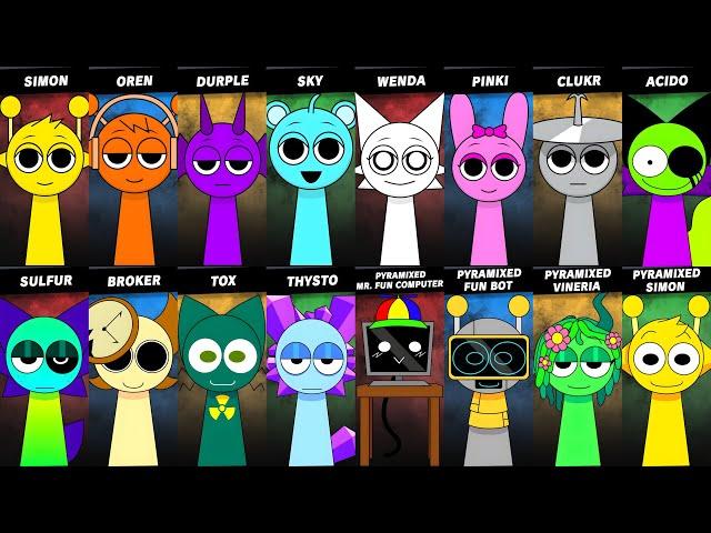 Sprunki Retake Grown Up Pyramixed New | Simon vs Oren vs Durple vs Sky vs Wenda vs Pinki vs Clurk