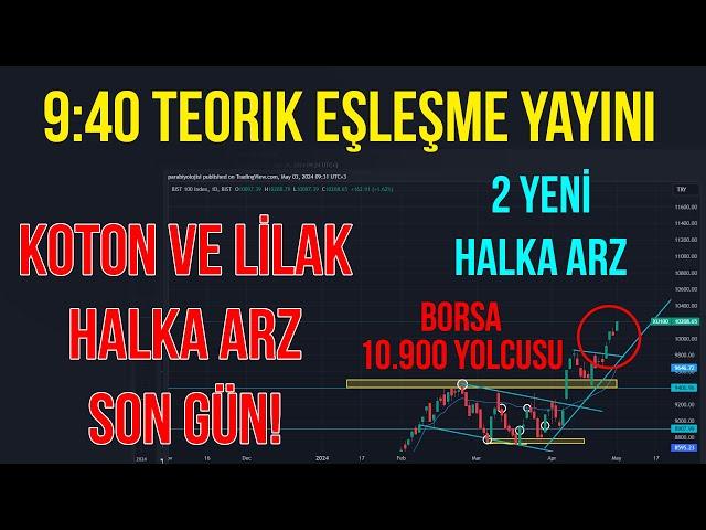 2 Yeni Halka Arz Geldi!- 9:40 Teorik Eşleşme Yayını - Canlı Borsa ve Halka Arz - Koton Lilak Son Gün