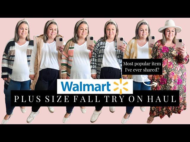 PLUS SIZE Fall Walmart Haul | Top Selling Plus Size Fall Dress | The BEST Plus Size Cardigans!