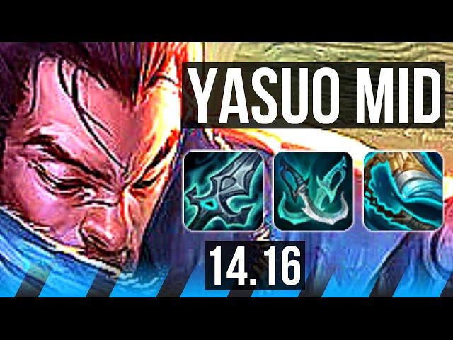 YASUO vs ZED (MID) | 8 solo kills, 43k DMG, 65% winrate, Legendary | EUW Master | 14.16