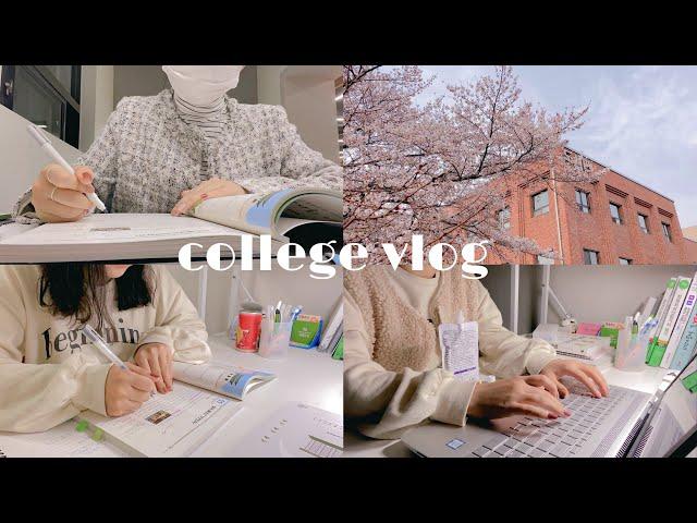 VLOG  waking up at 4 am? busy days at college, preparing for exam, cherry blossom  |ft. Scarlett