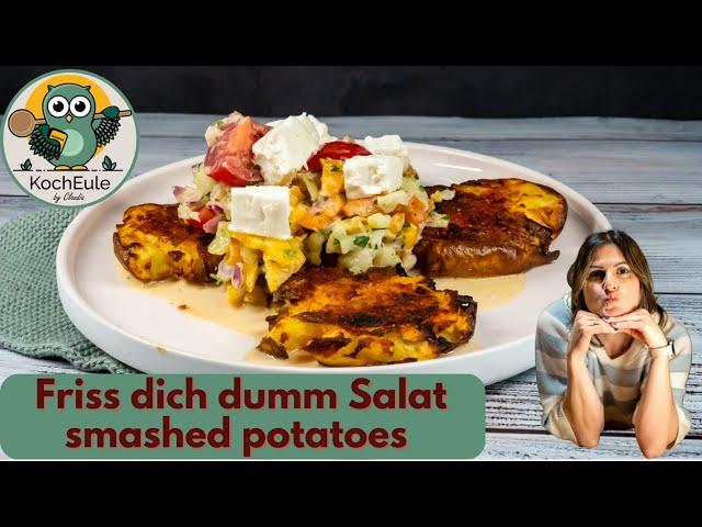 Griechischer Salat mit Knusperkartoffeln | Friss dich dumm Salat Greek Style | Thermomix® TM6 TM5