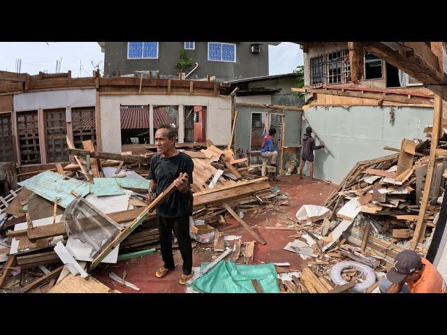 Day Three House Demolition and rebuild  Nothing goes to waste in the Philippines