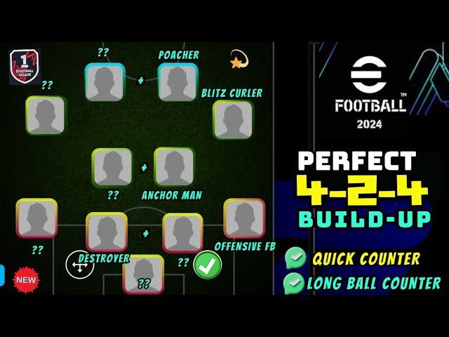 4-2-4  Quick Counter Best Formation Squad Building In eFootball 2025  |  Step By Step Guide 