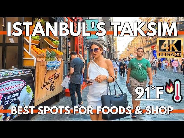 Istanbul Turkey 4K Walking Tour Explore the City Center's Markets, Shops, and Street Foods in Taksim