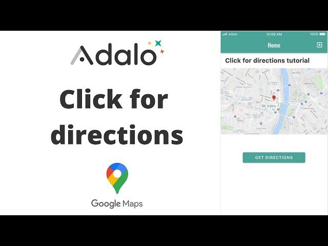 Adalo click for directions - Google maps directions