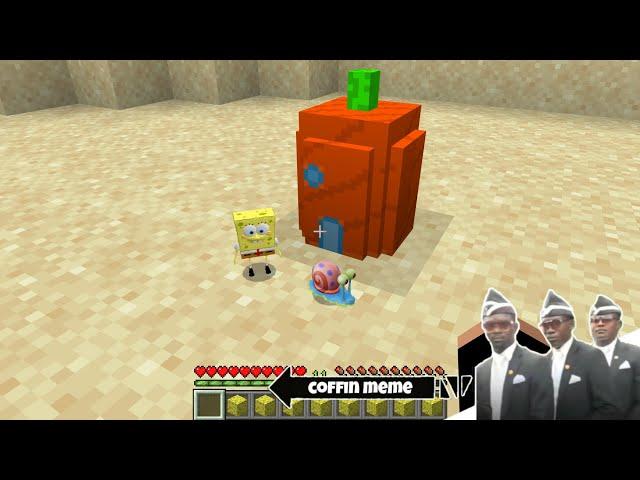 I found the Smallest Spongebob House in Minecraft - Coffin Meme