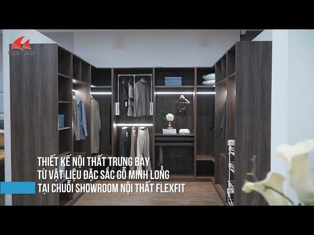 THIẾT KẾ NỘI THẤT TRƯNG BÀY TỪ VẬT LIỆU GỖ MINH LONG TẠI CHUỖI SHOWROOM FLEXFIT