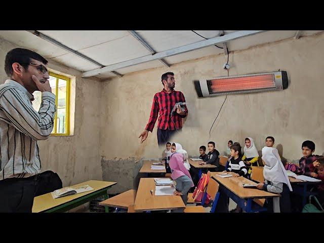 Assistance to the rural school. Babak restored the school's electrical wiring