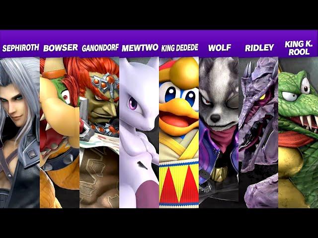 Sephiroth Vs Bowser Vs Mewtwo Vs Ganondorf Vs King Dedede Vs Wolf Vs Ridley Vs King K. Rool