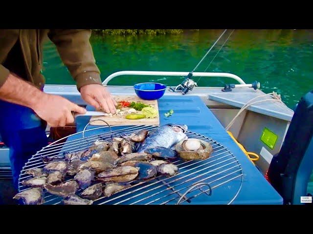 Solo Boat Camping BBQ... Catch And Cook Adventure...