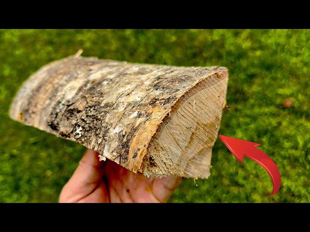 An amazing way to use a birch log as something other than firewood!