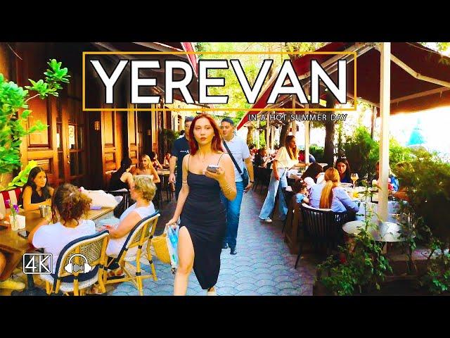 Yerevan, Armenia, Walking Tour in a Hot Summer Day, Aug 05, 2024, 4K 60fps