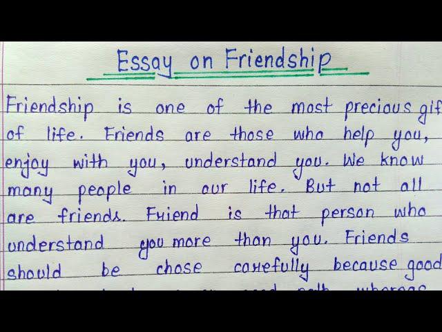 Essay on friendship || Short essay on friendship in english