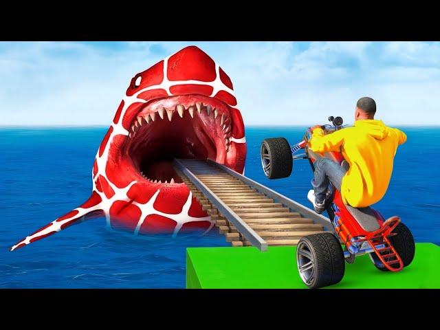 GTA 5 Crazy Ragdolls | Spiderman by Quad Bike On Rainbow Spiders Bridge (Spider Shark Jumps)