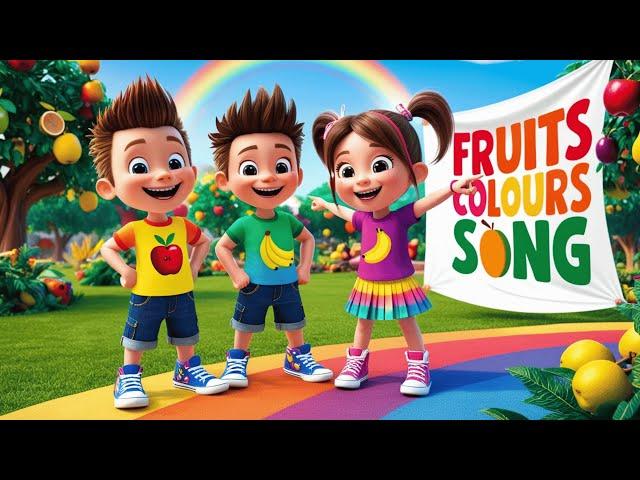 Fruits Colours Song:Nursery Rhymes|| Learn Colours with Fun and Yummy Fruits