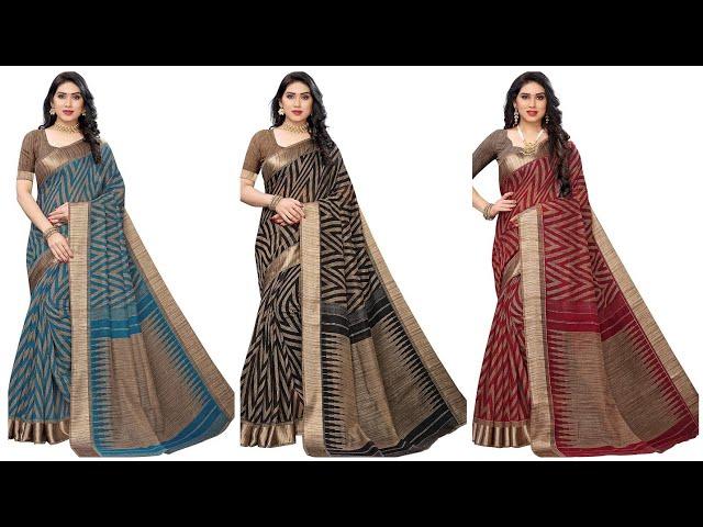 Yashika Women || Linen Printed || Sarees ||