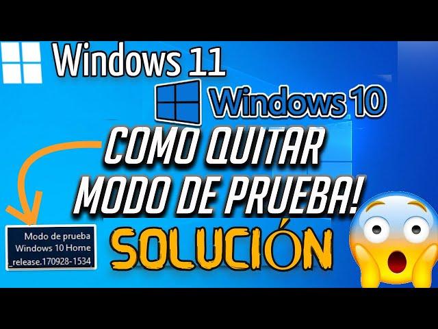 COMO QUITAR MODO DE PRUEBA EN WINDOWS 10 Y 11 |SOLUCIÓN 2022|