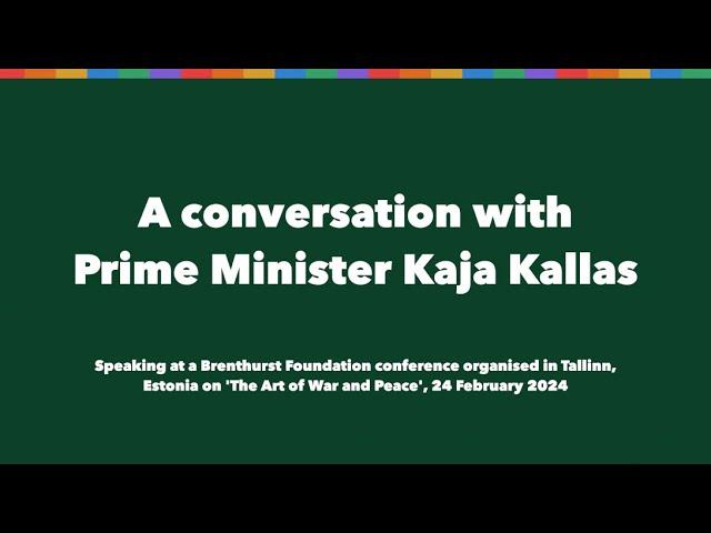 A conversation with Prime Minister of Estonia, Kaja Kallas