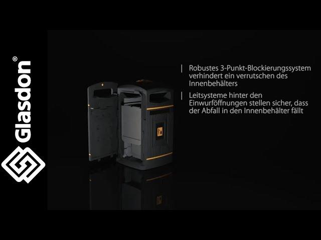 Glasdon | Ausstattung | Glasdon Jubilee™ 240 Einhausung für Mülltonnen mit Rollen