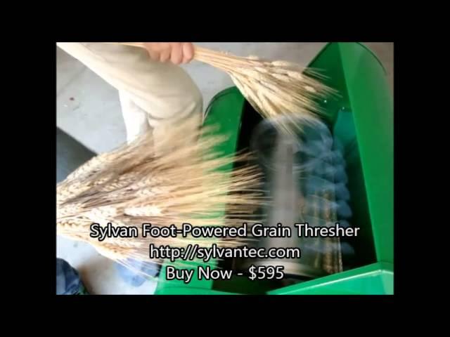 FOOT-POWERED GRAIN THRESHER