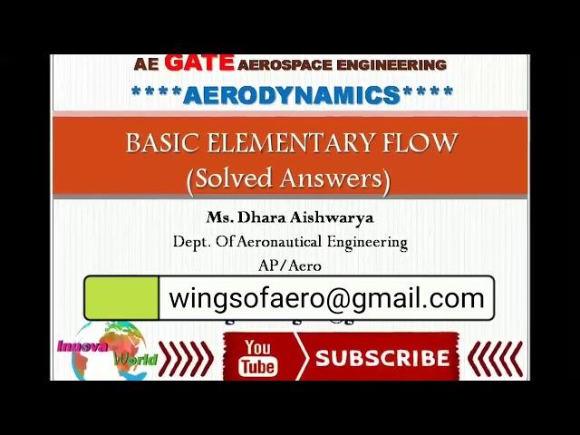 Basic Elementary Flow | Aerodynamics | Ms. Aishwarya Dhara