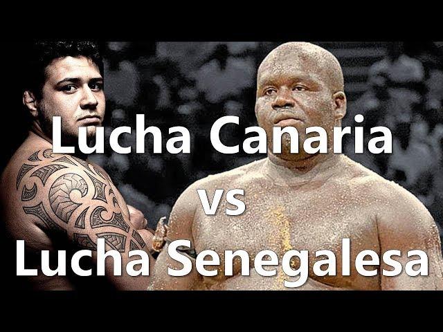 Lucha Canaria vs Lucha Senegalesa (Wrestling amistoso entre Islas Canarias España y Senegal África)