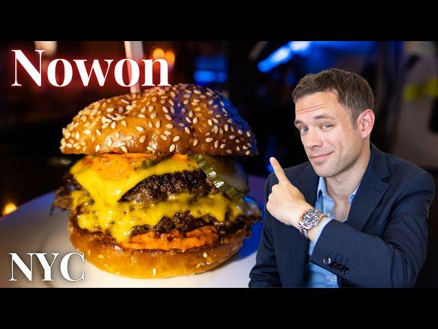 Eating the Legendary Burger at Nowon. One of the Best Burgers in NYC