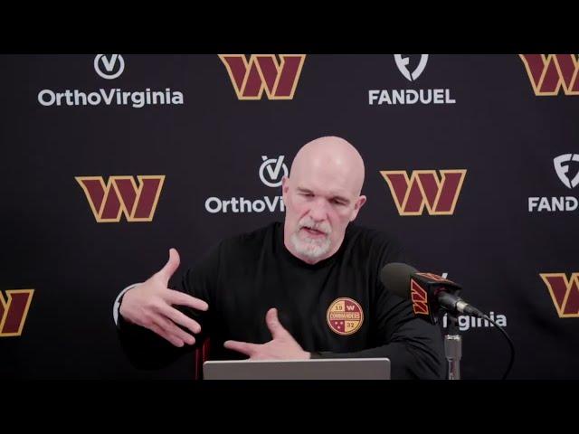 HC Dan Quinn Speaks to the Media on Victory Monday | Washington Commanders