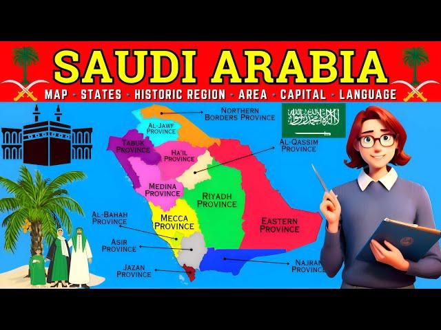 Saudi Arabia Map Explained  | بية السعودية | Saudi Arabia Provinces Explained | #saudiarabia