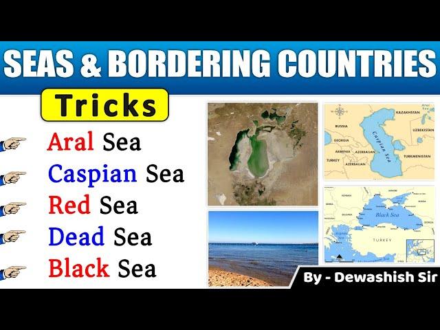 Important Seas & Surrounding Countries | World Geography Map | Geography Through Trick | Dewashish