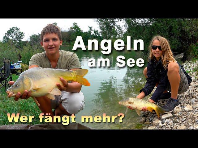 Angeln auf Karpfen und andere Fische - Wer fängt mehr beim Angeln am See + Karpfen zubereiten