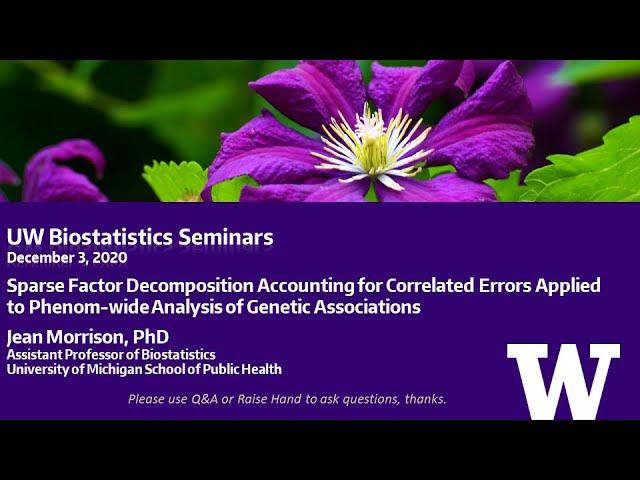 UW Biostatistics Seminar: Jean Morrison - 12/03/2020