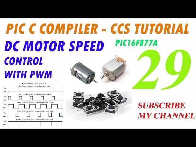 Motor Speed Control Using PWM (Pulse Width Modulation) with PIC16F877A - PIC C Compiler