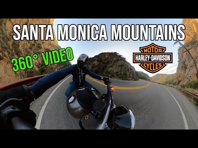 360° Video Santa Monica Mountains on a Harley - MOVE THE CAMERA YOURSELF! Virtual Reality in 4K! Pt1